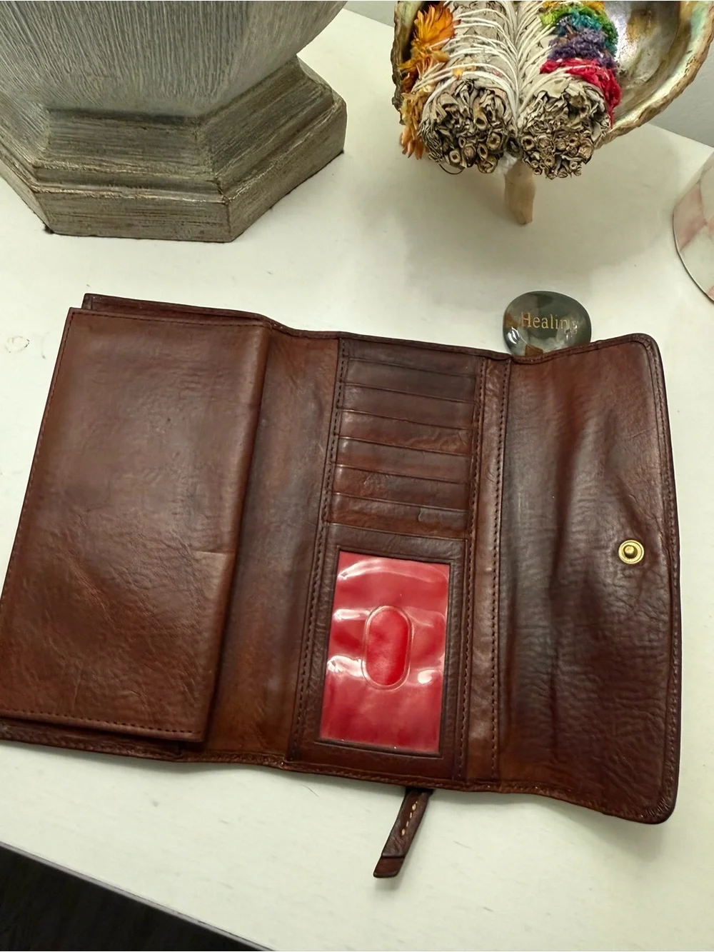Brown Leather Clutch Wallet